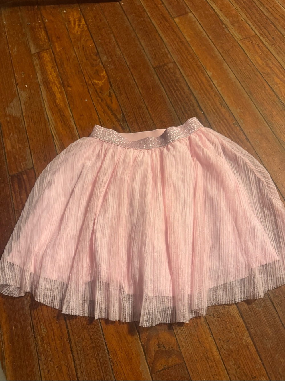 J. Crew girls crewcuts size 10  Pink Pleated Tulle Skirt with Glitter Waist